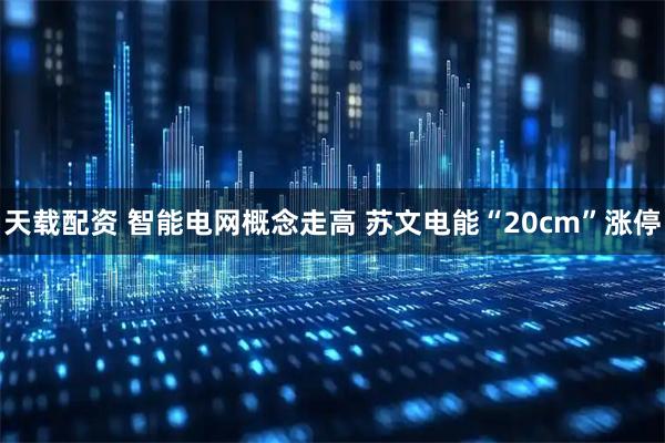 天载配资 智能电网概念走高 苏文电能“20cm”涨停